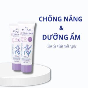 Kem chống nắng Kumano Yushi Reishiro Hatomugi SPF50 + PA ++++ nâng tông, dưỡng ẩm da 70g