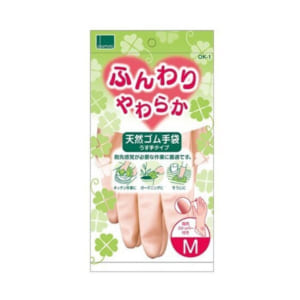 Găng tay từ cao su thiên nhiên Okamoto màu hồng size M