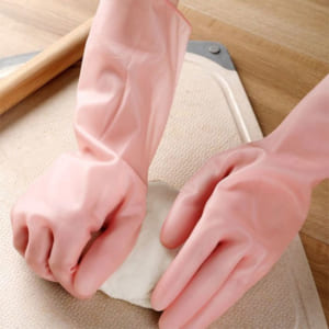 Găng tay từ cao su thiên nhiên Okamoto màu hồng size M