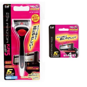 Set 4 lưỡi dao thay thế KAI (dao 5 lưỡi kép,hộp đỏ)