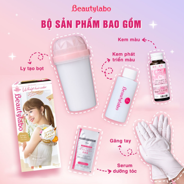 nhuộm tóc hoyu beauty lab whip tạo bọt (nhiều màu) (classic ash)