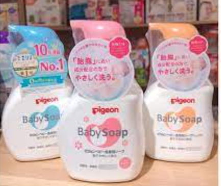 Sữa tắm gội cho bé Pigeon Baby Soap tạo bọt 500ml - hương hoa (màu hồng) - Lọ